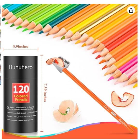 120 pc. Soft Core Oil Based Coloring pencils No Repeated Colors & color chart - Picture 7 of 7